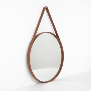 Espejo Redondo 80 Similcuero