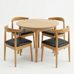 Mesa Redonda Extensible + 4 Sillas Cury