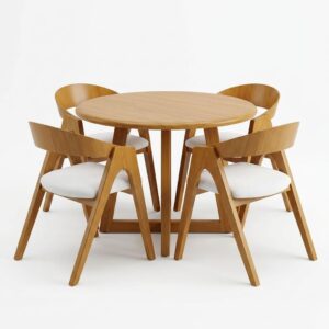 Juego de Comedor Mesa Redonda Dublin con 4 Sillas